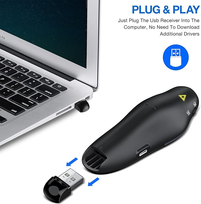 Rechargeable Presentation Clicker Wireless Presenter Remote USB Control - Image 4