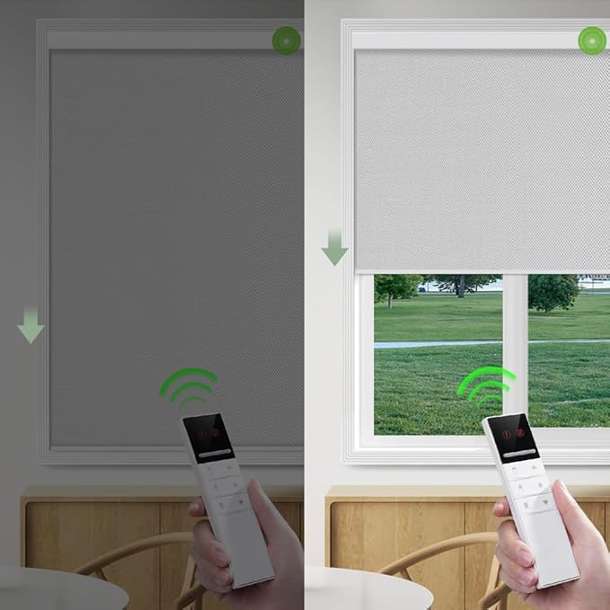 Zshine Motorized Blackout Window Blinds Customize Width Remote Control Wireless - Image 3