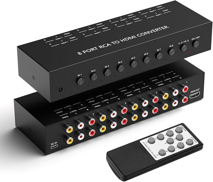 Dingsun 8Port AV to HDMI Converter, Will Convert Input Analog Aignals to a by Dingsun