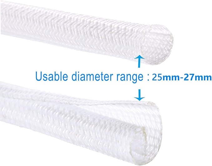 QCSIW 50ft 1 Inch White Cable Sleeve – Split Wire Loom Tubing Cord Protector – - Image 9