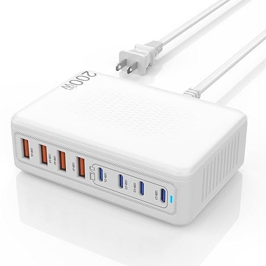 USB C Charger Block, 200W Type C Charger Fast Charging, 8 Port USB C & A by Unknown