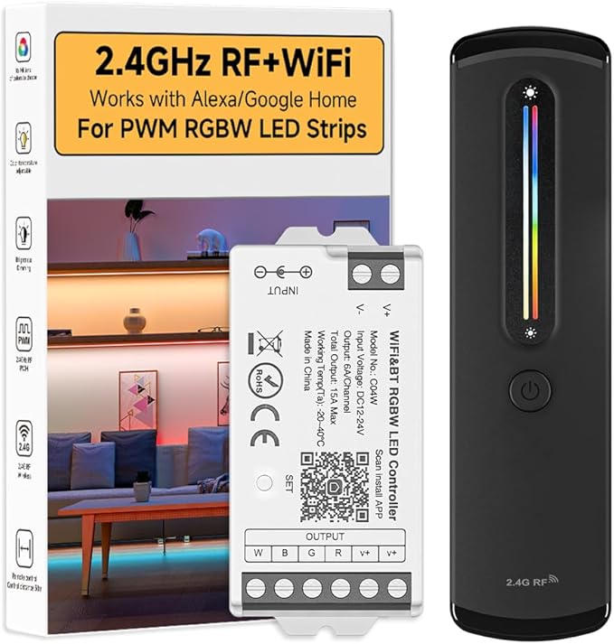 BTF-LIGHTING RF 2.4GHz Wireless Remote RC09RFB & C04W 2.4GHz Tuya WiFi by BTF-LIGHTING
