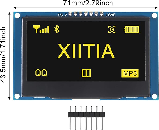 XIITIA 2pcs 2.42 inch 128x64 OLED LCD Display Module SSD1309 7 Pin SPI/IIC I2C - Image 3