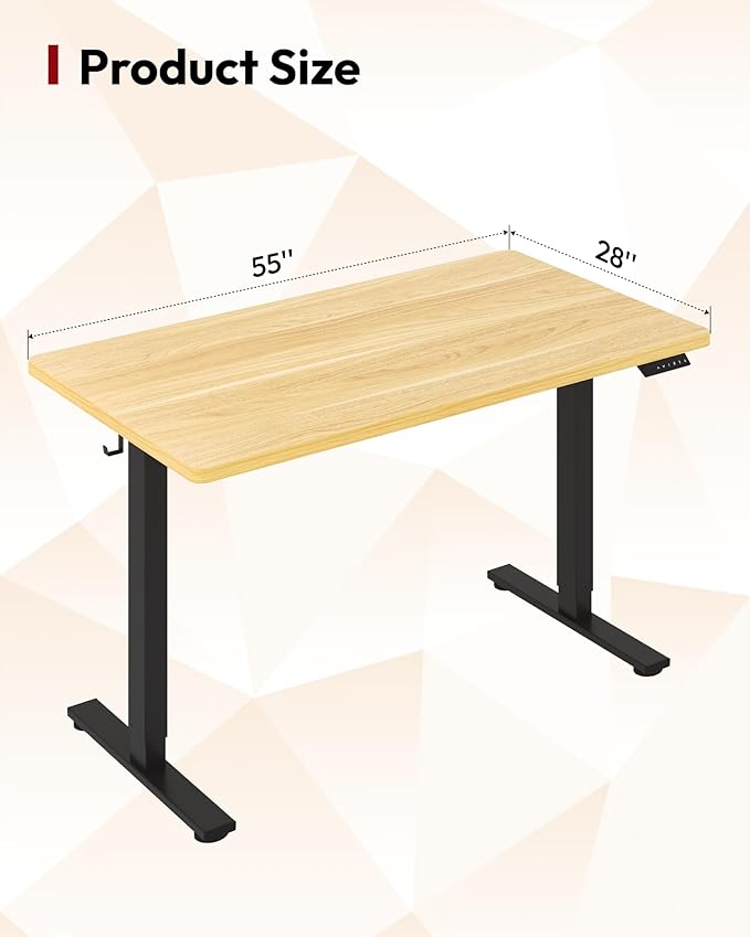 SANODESK Electric Standing Desk 55 x 28 Inches Whole-Piece Desktop Height - Image 2