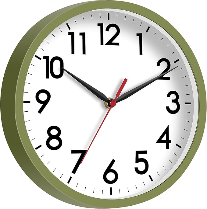 AKCISOT Wall Clock 8 Inch Silent Non-Ticking Modern Clocks Battery Operated - Image 2