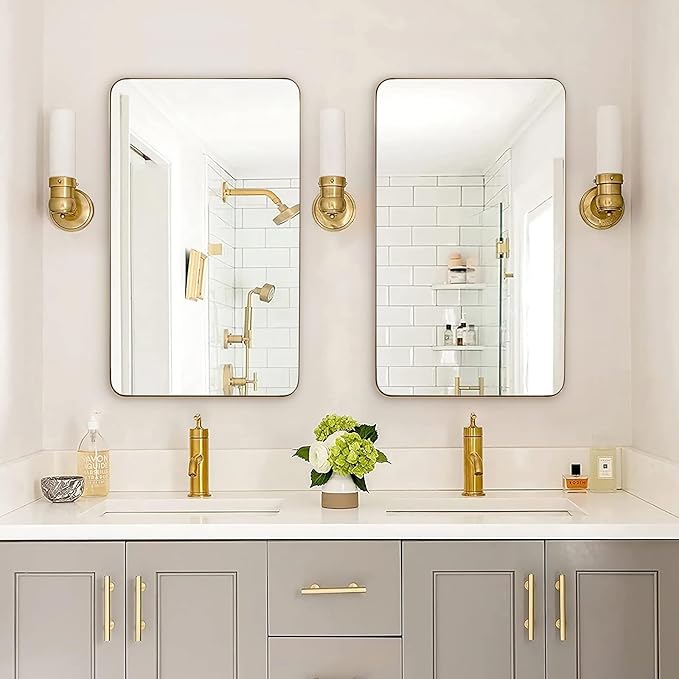 ANDY STAR 30"x48" Brass Gold Bathroom Mirror, Large Wall Mirror - Image 8