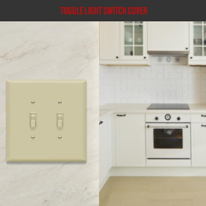 ENERLITES Double Toggle Switch Cover, Two Gang Light Switch Wall Plate - Image 5