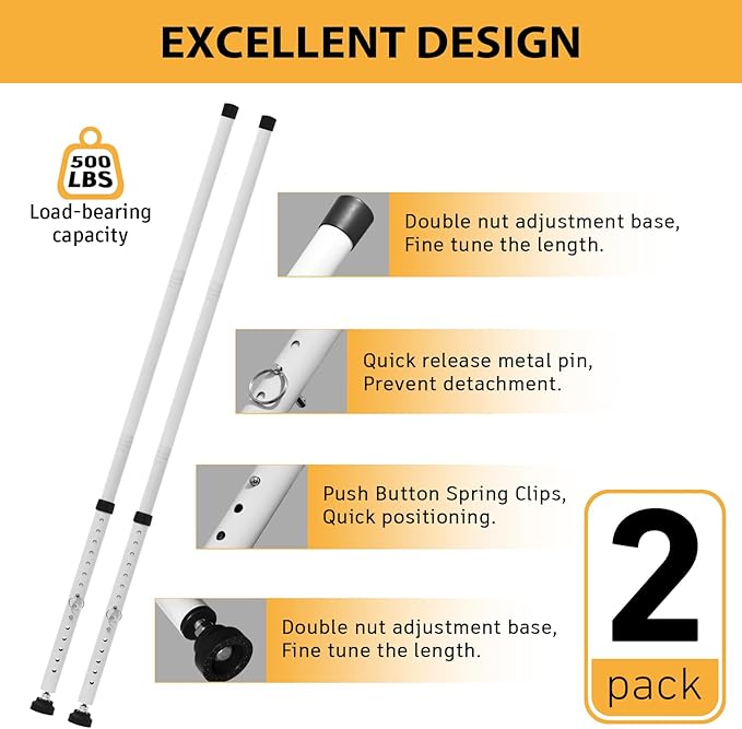 PBHEPJ Sliding Door Security Bar, 18.5-51 inch Adjustable Patio Door Security - Image 4