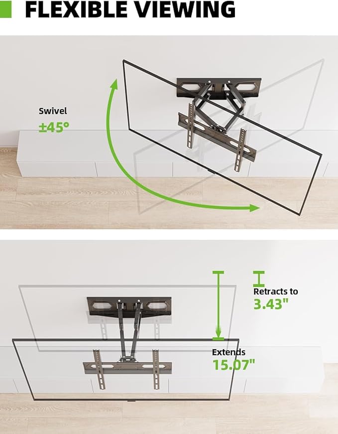 USX MOUNT TV Wall Mount for 32-74 inch Flat Screen/LED/4K up to 110lbs - Image 5