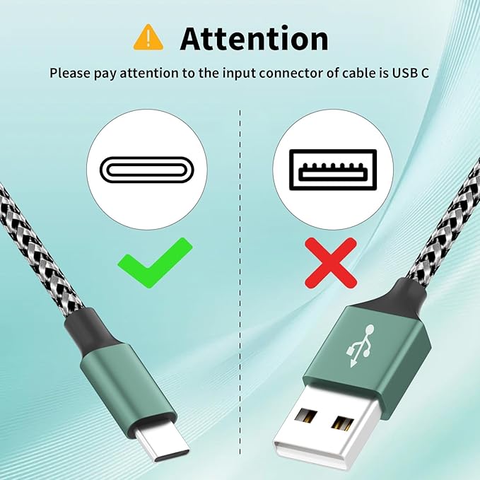 USB C Multi Charging Cable, 3 in 1 Charging Cable Nylon Braided Universal - Image 3
