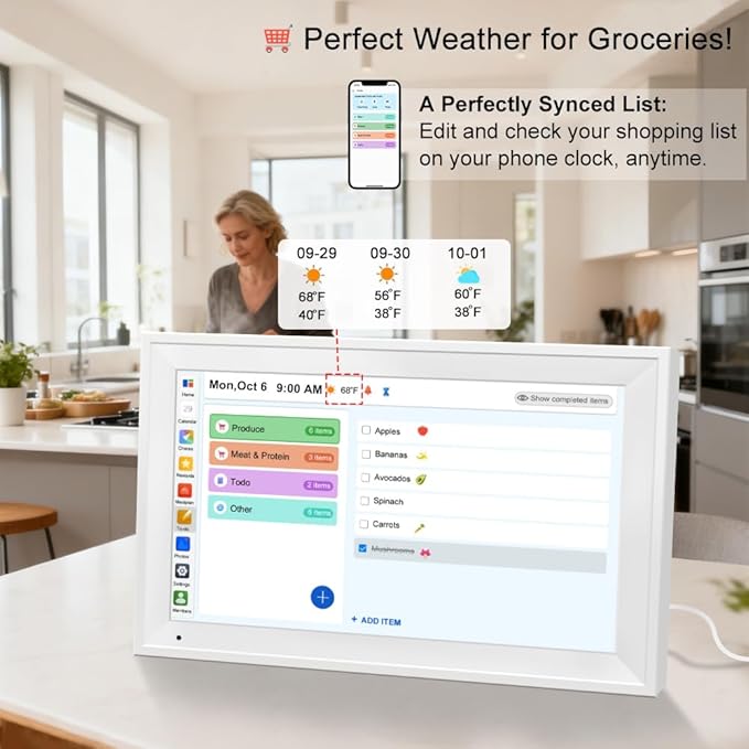 Smart Digital Calendar Family Planner Chore Chart HD Touchscreen Meal Planner & - Image 6