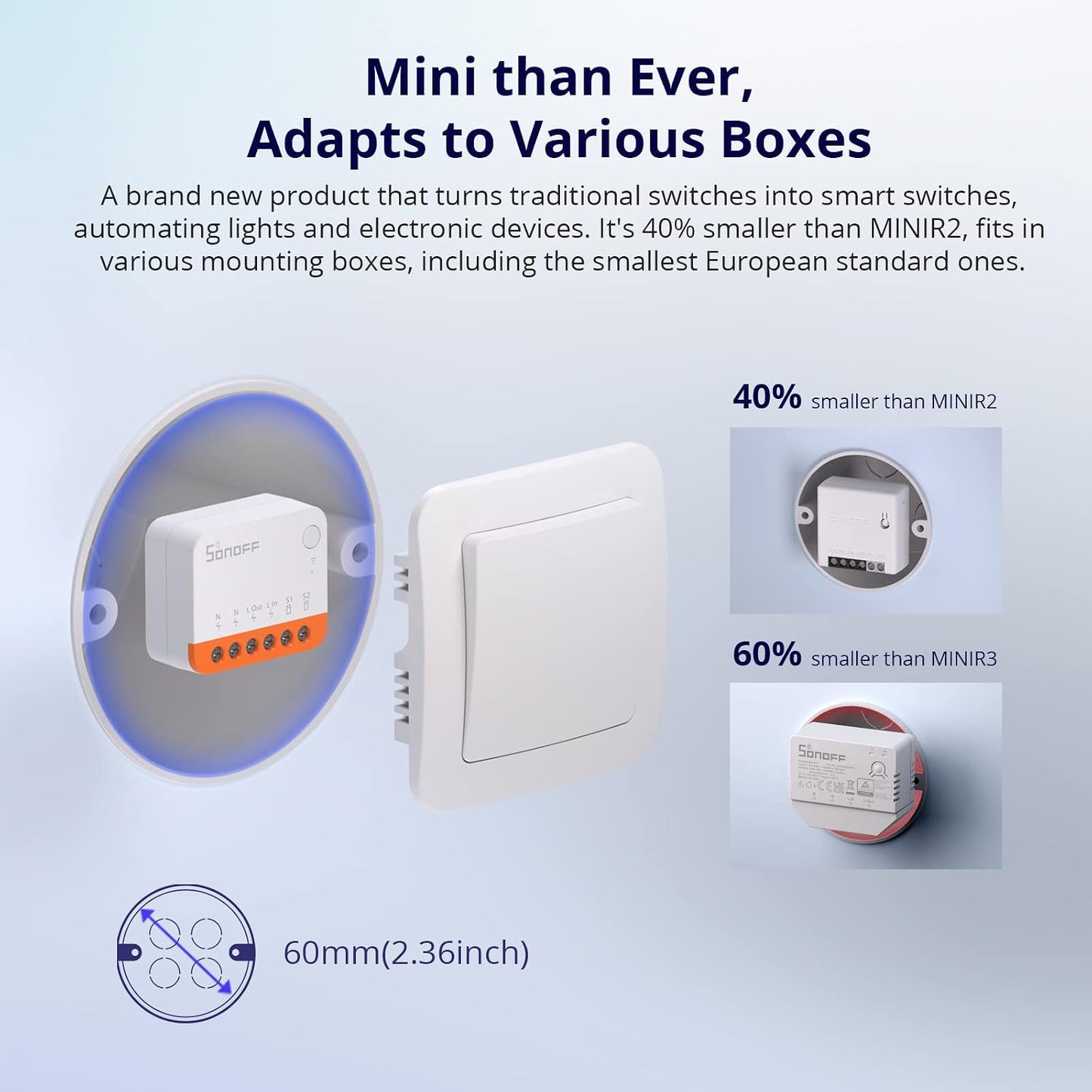 SONOFF MINIR4 10A Smart WiFi Extreme Wireless Light Switch,Universal DIY Module for Smart Home Automation Solution, Compatible with Alexa & Google Home, No Hub Required,4 Pack