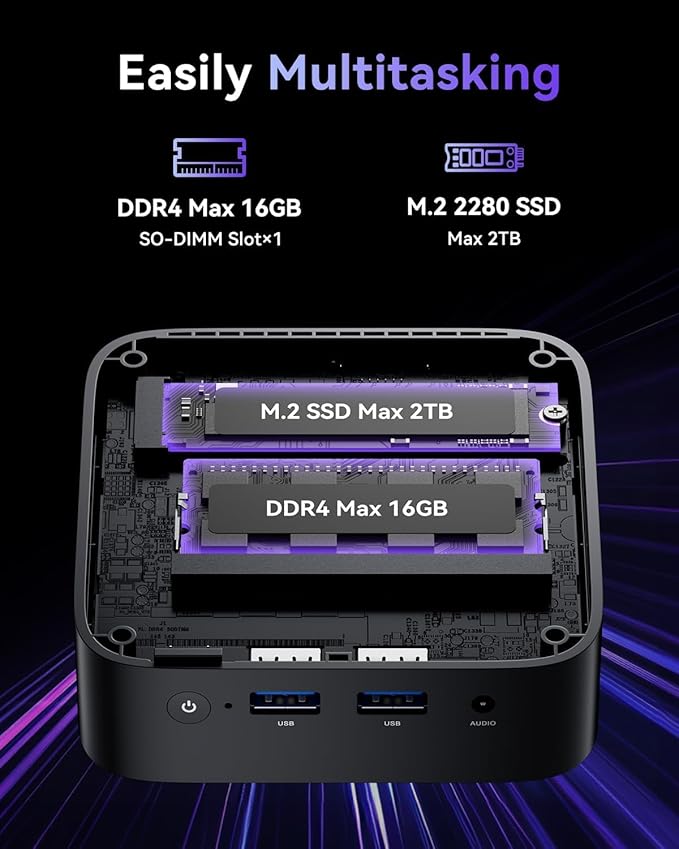 ACEMAGIC Mini Pc 11 Pro, Processor N95 up to 3.4 GHz Mini Computers, 16GB DDR4 - Image 4