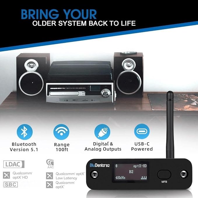 B2 LDAC/aptX HD Bluetooth 5.1 Hi-Fi Audio Receiver - Image 3