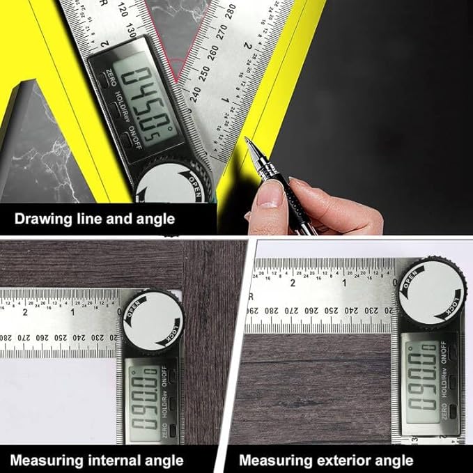 Digital Angle Finder, 2 in 1 Digital Angle Gauge 7 inch/200mm Stainless steel - Image 4