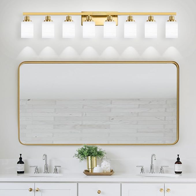 DIKAIDA 52inch Gold Bathroom Light Fixtures, Modern Bathroom Vanity Light - Image 2