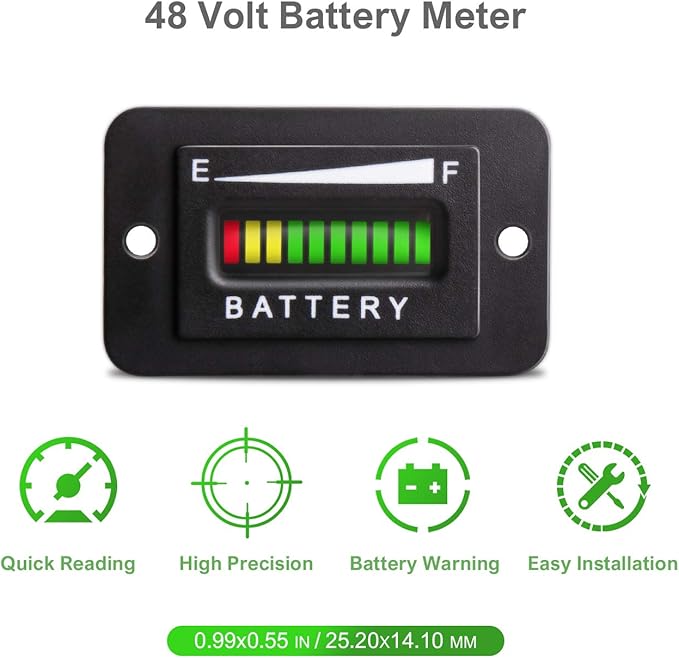 HUSUKU 48V led Battery Indicator 48 Volt Battery Meter led Voltmeter Gauge led - Image 3