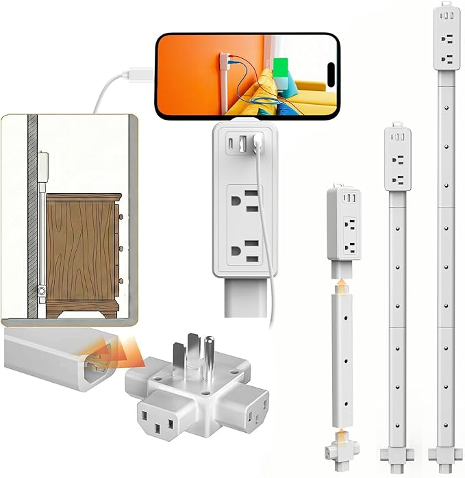 Wall Outlet Extender Stick & Electrical Plug Extension Outlet, Adjustable by GUYUFEADM