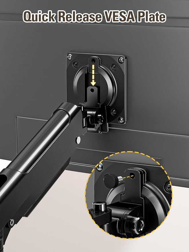 DreamAxis Dual Monitor Stand for 13-32 Inch Computer Screens, Dual Monitor Arms - Image 7