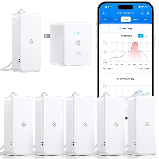 GoveeLife 2.0 WiFi Hygrometer Thermometer 6 Pack, Smart Humidity Temperature by GoveeLife