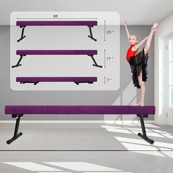 Wesky Adjustable Balance Beam, High and Low Floor Beam Gymnastics Equipment - Image 6