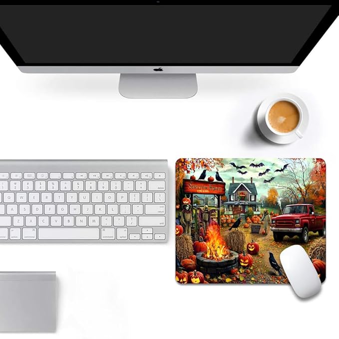 Halloween Pumpkin Lanterns Square Mouse pad, Waterproof, Anti Slip Rubber Base - Image 6