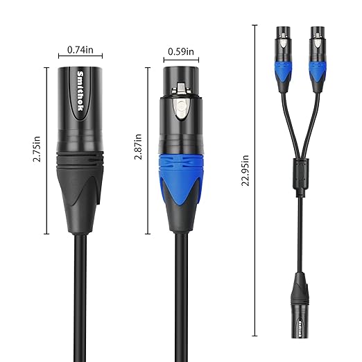 Smithok XLR Splitter Cable, Dual Female to Male Y Cable, Balanced Microphone - Image 6