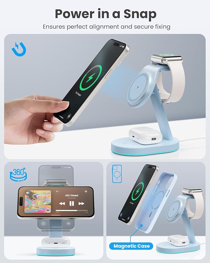 3 in 1 Wireless Charger Charging Station - Image 4