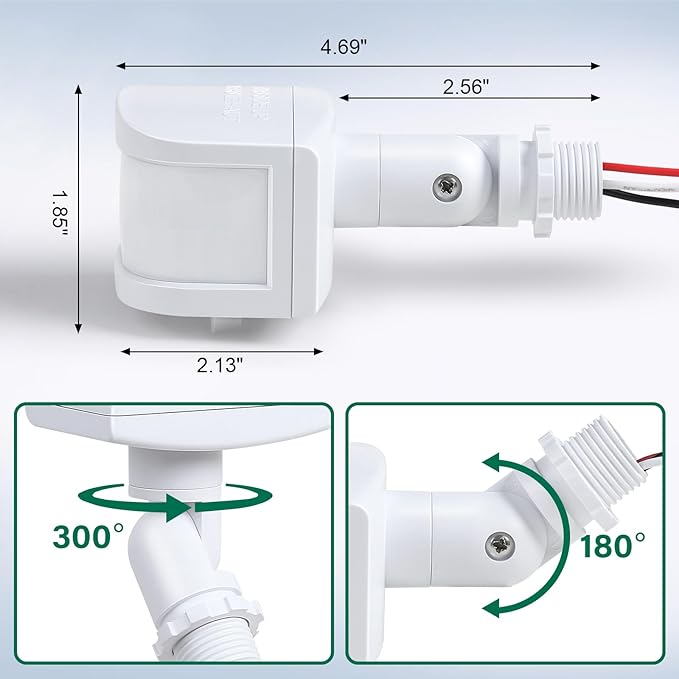 TREEWELL 2 Pack 240-Degree Replacement Motion Sensor, Adjustable LUX & Time & - Image 4