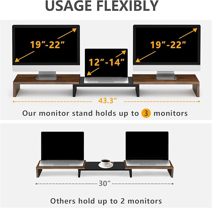 TAVR Dual Monitor Stand Riser, Computer Monitor Stands - Image 4