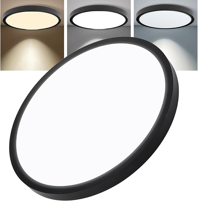 YELIOLED 12 Inch Slim Dimmable LED Flush Mount Ceiling Light Fixtures, 24W by YELIOLED