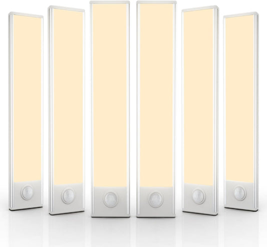 6 Pack Under Cabinet Lighting Wireless, 40 LED Rechargeable Battery Motion