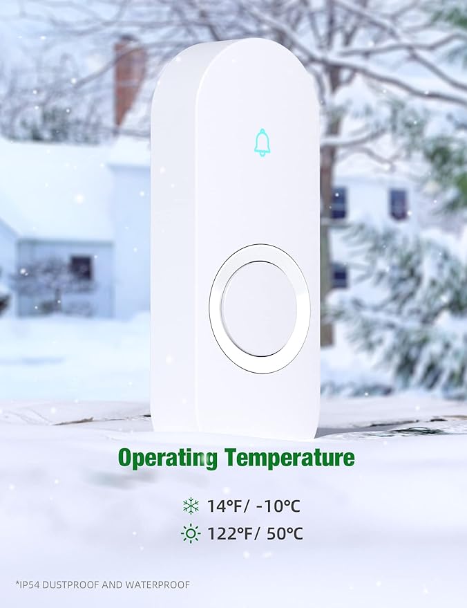 AIDA Lighted Wireless Doorbell for Home, Waterproof Battery Doorbell Wireless 1 - Image 8