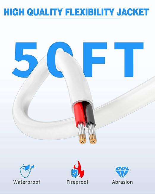 NAOVEO 14 Gauge Wire 2 Conductor Electrical Wire, 14 AWG Stranded PVC Tinned - Image 5