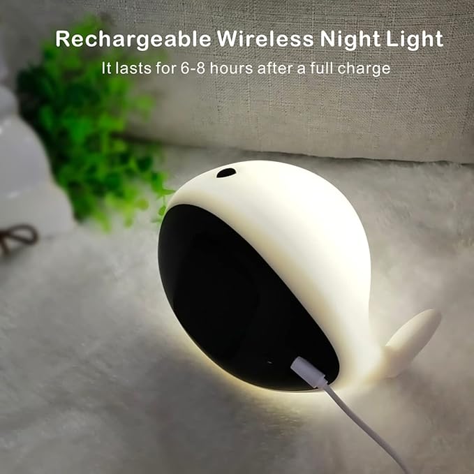 LEDHOLYT Night Light for Kids, Cute Silicone Nursery Dolphin Lamp for Baby and - Image 6