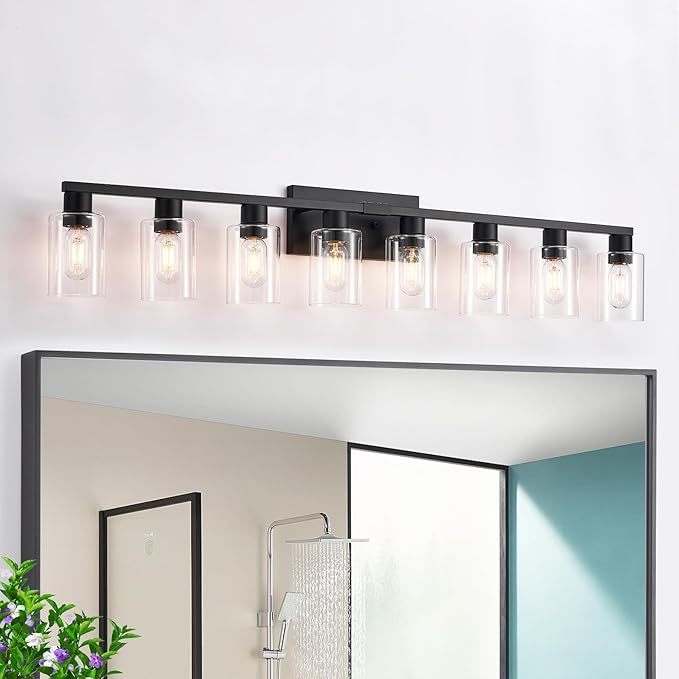 8 Light Bathroom Vanity Light, Matte Black Bathroom Vanity Lights Over Mirror by HDASICBathroomVanityLightsDifferentcolorsanddifferentsizesofbathroomvanitylightsforyoutochoosefrom