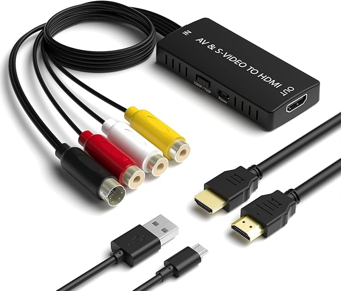 Arector RCA/S-Video to HDMI Converter, S Video+ AV to HDMI Converter with by Arector