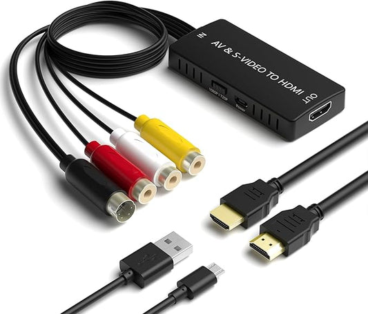Arector RCA/S-Video to HDMI Converter, S Video+ AV to HDMI Converter with by Arector