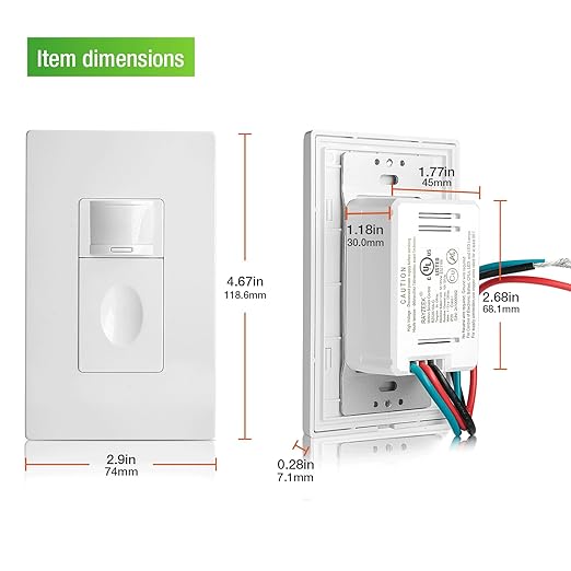 RAYZEEK Motion Sensor Light Switch, Single Pole, No Neutral Wire, PC Fireproof - Image 8