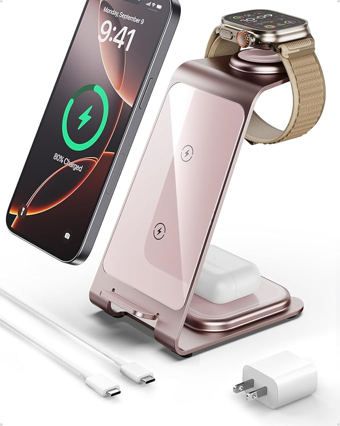 Intoval Aluminum 3 in 1 Wireless Charging Station by Intoval