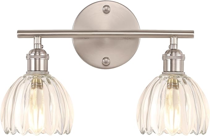 Shenmoyl Bathroom Light Fixtures, 2-Light Vanity Wall Light Over Mirror by Shenmoyl
