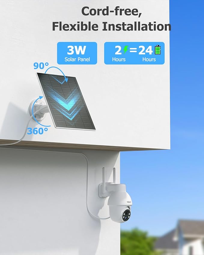 VIZIUUY 5MP Solar Security Camera Outdoor, Wireless Battery Powered Security - Image 4