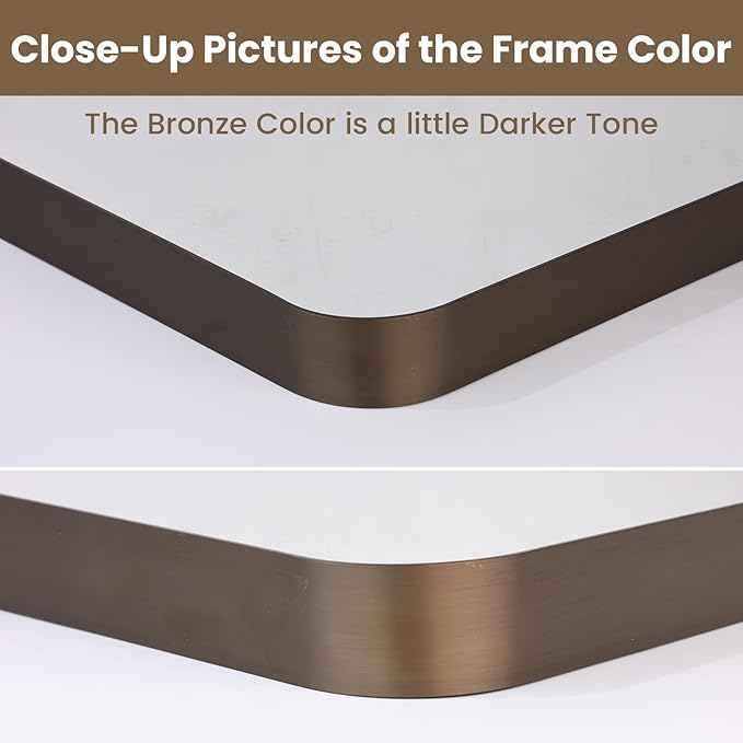 LOAAO 48”X36” Bronze Bathroom Mirrors - Image 3