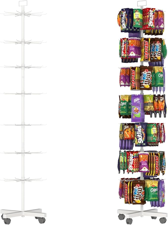 YEOOE Retail Display Racks 7 Tier Spinning Display Stand, Movable Shop Spinner by YEOOE
