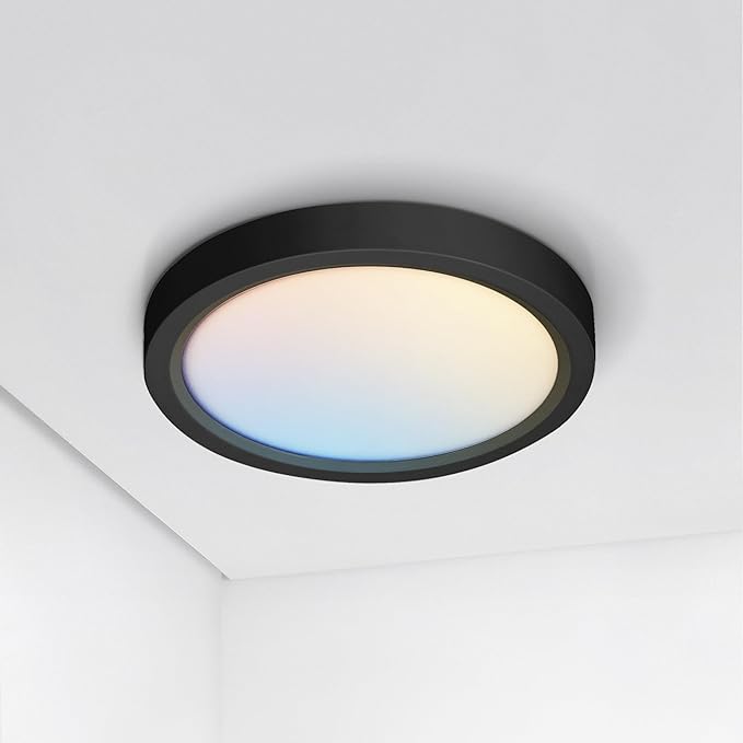 ASD LED 7" Round Flush Mount Ceiling Light Fixture, Low Profile Surface by ASDLightingCorporation