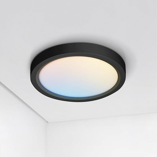 ASD LED 7" Round Flush Mount Ceiling Light Fixture, Low Profile Surface by ASDLightingCorporation