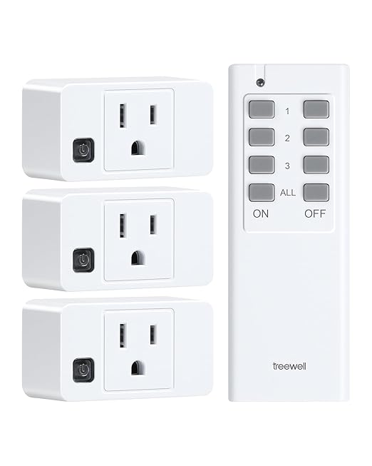 Remote Control Outlet, 200FT Long Range Wireless Light Switch, Mini Electrical by treewell