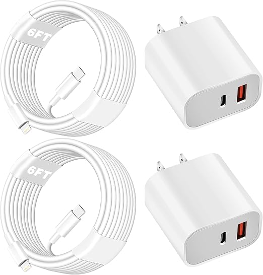 Fast Charger for iPhone, Dual Port A/C Apple iPhone Charger Fast Charging Block by WILLTOP