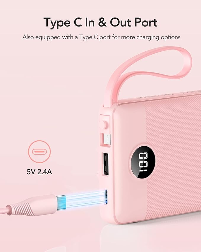 VRURC Portable Charger Power Bank, 10000mAh Travel Essentials Battery Pack - Image 3