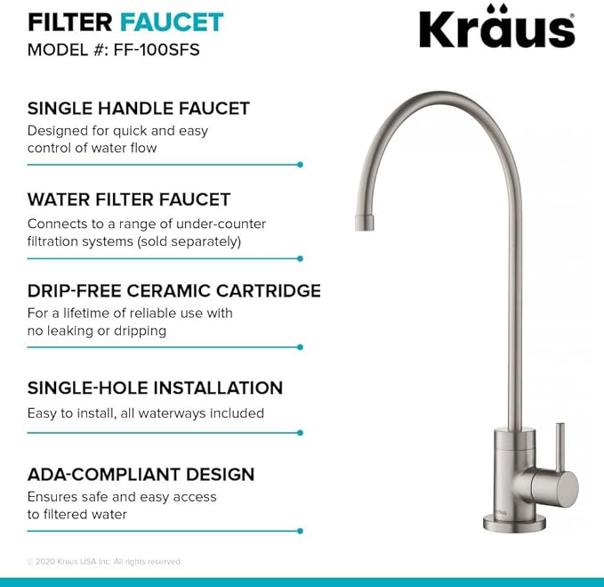 KRAUS Purita 100% Lead-Free Kitchen Water Filter Faucet in Spot Free Stainless - Image 7